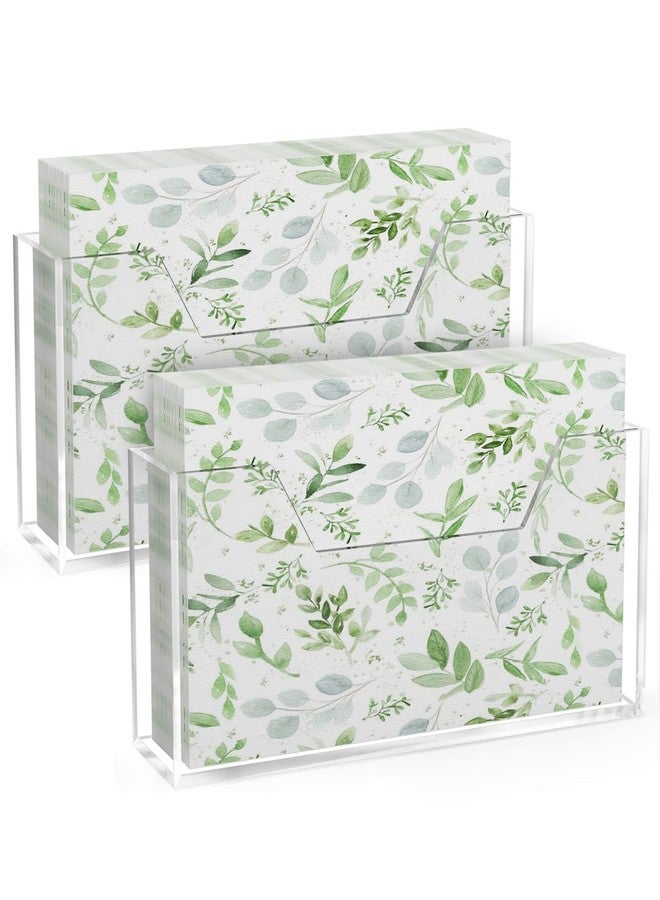Onemake 2 Pack Acrylic Napkin Holder for Paper Towels & Guest Towels Clear Waterproof Splash-Proof Towel Tray for Bathroom, Kitchen, Dining Table, Home, Restaurant, Hotel - Image 1
