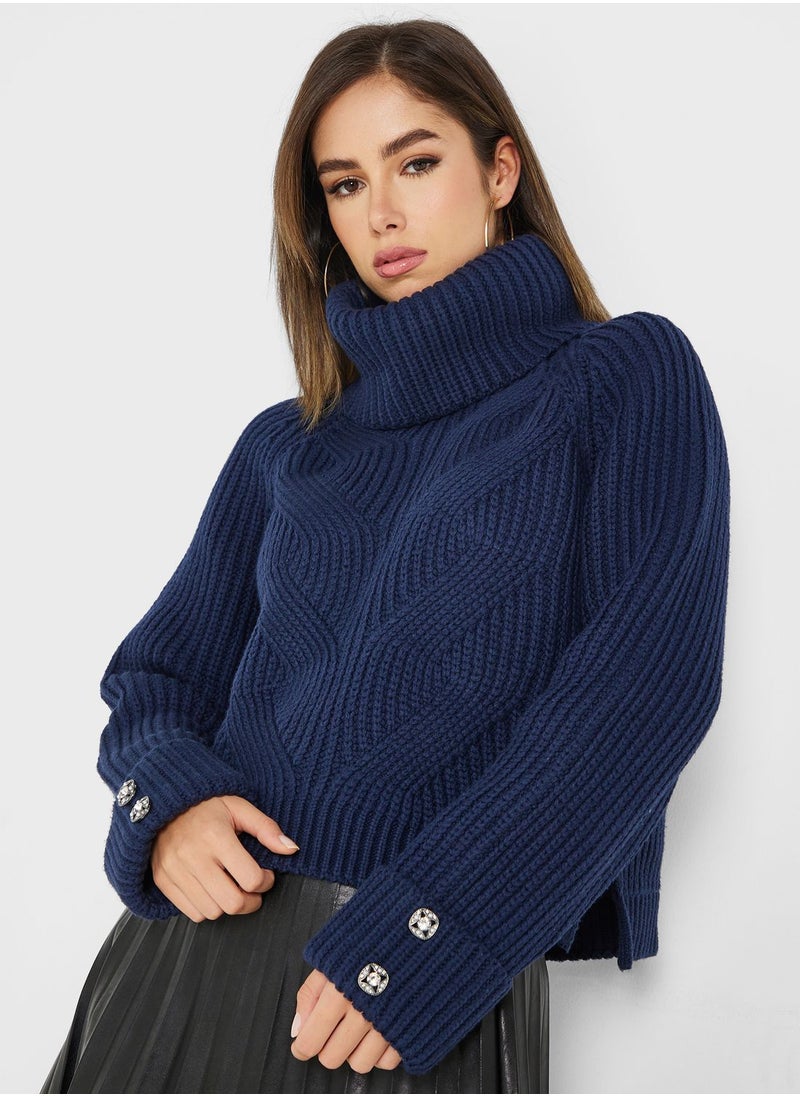 GUESS - Turtle Neck Knitted Sweater - Image 1
