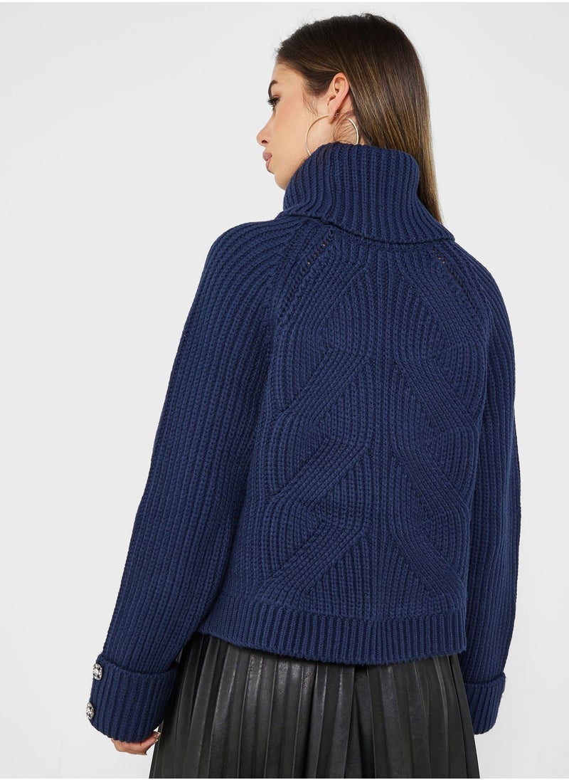 GUESS - Turtle Neck Knitted Sweater - Image 1