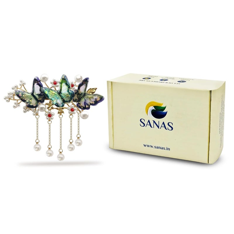 Sanas Hair Accessories For Women 1Pc Alligator Hair Clips Pearl Beads Metal Hair Clips Barrettes For Girls Duckbill Clip For Hair Butterfly Clips French Clip 1Pc - Image 1