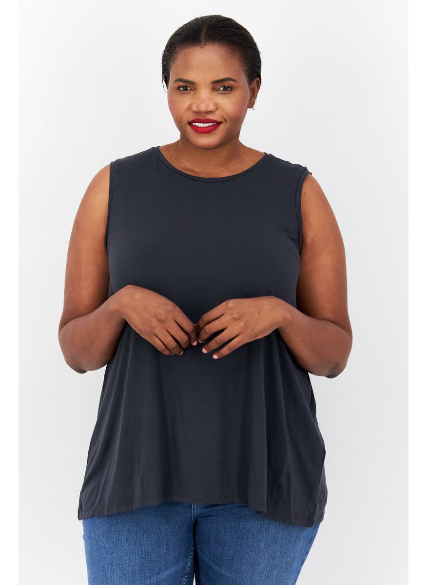 Women Plus Size Crew Neck Sleeveless Plain Top, Grey - pzsku/ZDED96DDA150736FF72CBZ/45/_/1724351230/e2f9899b-fcdc-4d7e-a300-8fff7e3eaed3