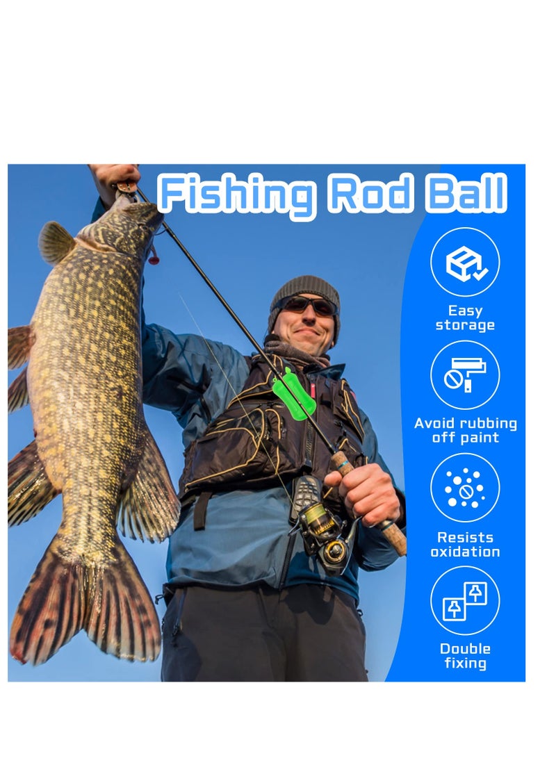 KASTWAVE 4 حزمة كرة ثابتة لصيد السمك، ملحقات صيد محمولة، رباط لاصق ناعم قابل لإعادة الاستخدام وغير قابل للانزلاق، مناسب لصيد السمك في الهواء الطلق، إمدادات صيد القوارب - Image 2