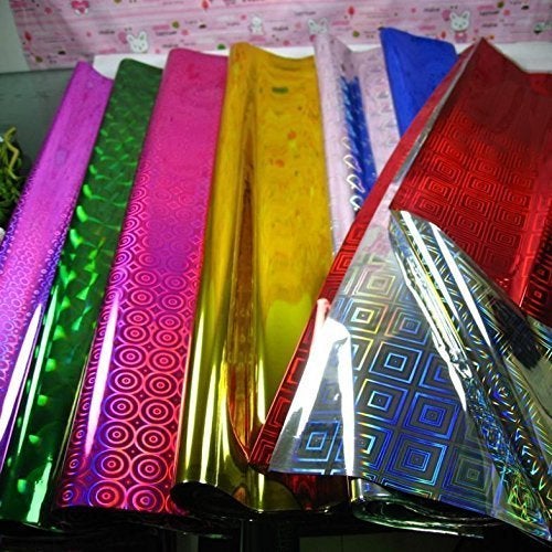 Gold Leaf GOLD LEAF Holographic Metallic Gift Paper Wrapping Sheets Especially for Gifts for Loved, Pack of 25-Sheets (Multicolour)  - Image 3
