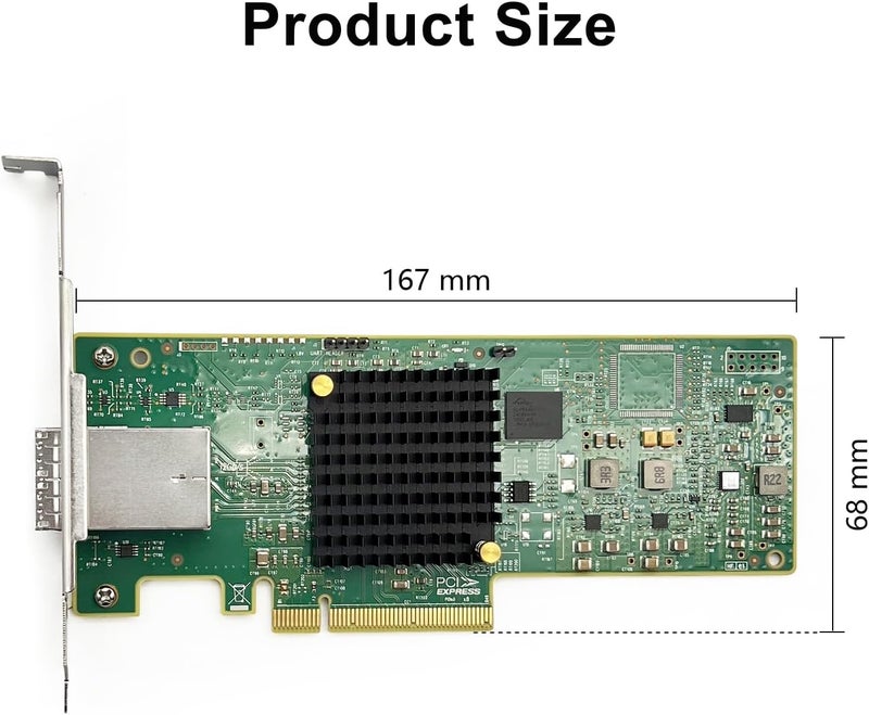 ipolex PCIe 3.0 x8 12G External SAS/SATA HBA RAID Controller Card, Broadcom 3008 Chip, Compatible with LSI 9300-8E, Mini SAS HD (SFF-8644) Connector, for Server/Storage Expansion - Image 2