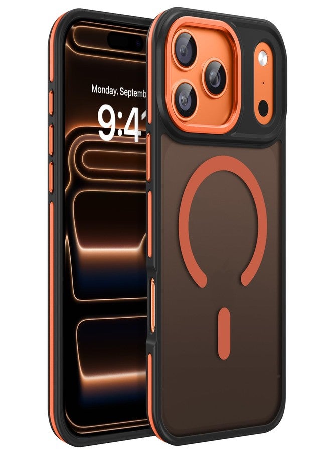 بنتوبين جراب BENTOBEN المغناطيسي لهاتف iPhone 17 Pro Max 2025 [متوافق مع Magsafe] [حماية فائقة] جراب هاتف غير لامع للرجال والنساء، مضاد للانزلاق ومقاوم للصدمات، مناسب لهاتف iPhone 17 Pro Max مقاس 6.9 بوصة، لون برتقالي كوني/أسود - Image 1