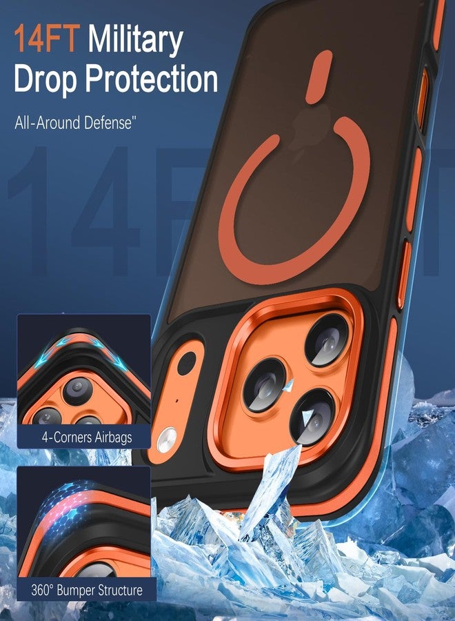 بنتوبين جراب BENTOBEN المغناطيسي لهاتف iPhone 17 Pro Max 2025 [متوافق مع Magsafe] [حماية فائقة] جراب هاتف غير لامع للرجال والنساء، مضاد للانزلاق ومقاوم للصدمات، مناسب لهاتف iPhone 17 Pro Max مقاس 6.9 بوصة، لون برتقالي كوني/أسود - Image 3