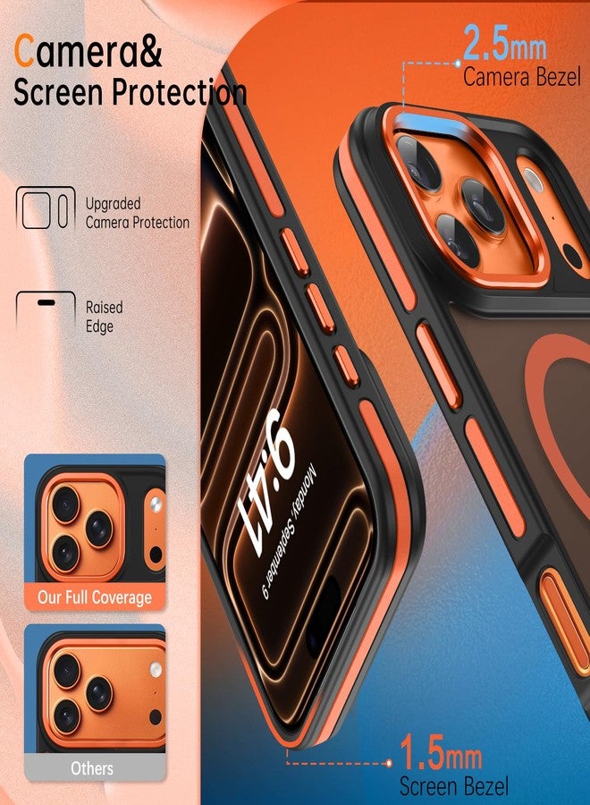 بنتوبين جراب BENTOBEN المغناطيسي لهاتف iPhone 17 Pro Max 2025 [متوافق مع Magsafe] [حماية فائقة] جراب هاتف غير لامع للرجال والنساء، مضاد للانزلاق ومقاوم للصدمات، مناسب لهاتف iPhone 17 Pro Max مقاس 6.9 بوصة، لون برتقالي كوني/أسود - Image 4