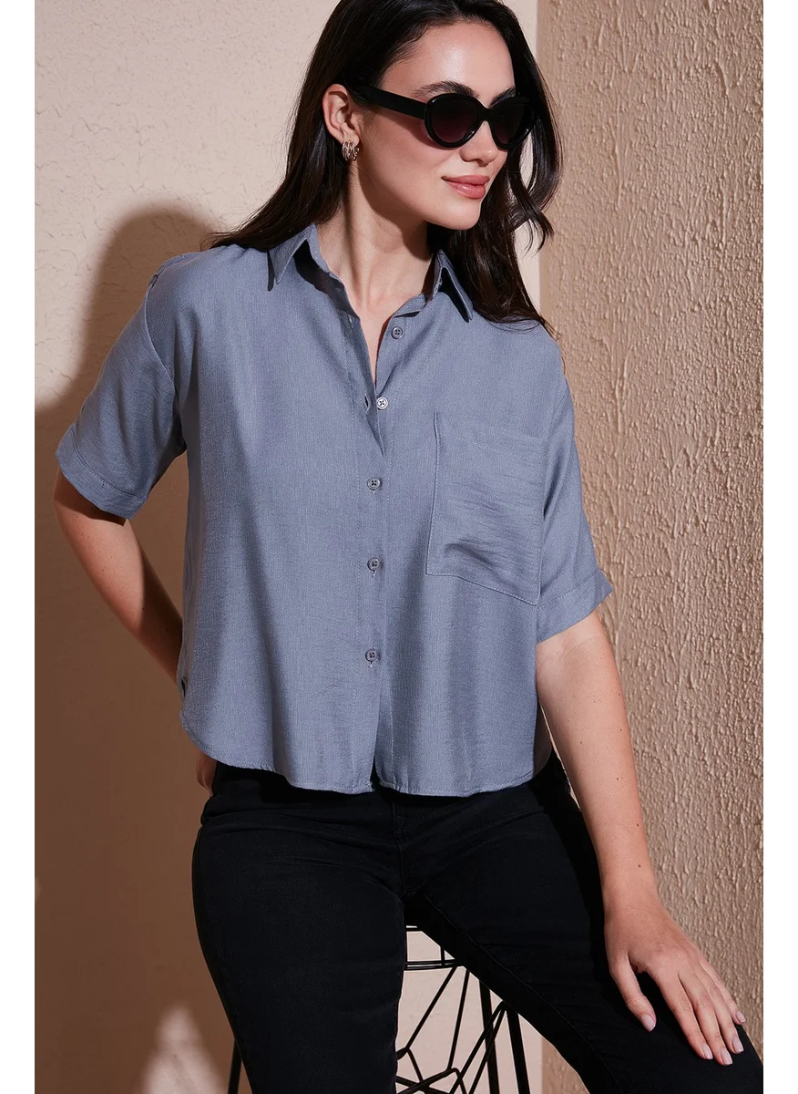 Lela Regular Fit Chest Pocket Short Sleeve Shirt Women's Shirt 6779324