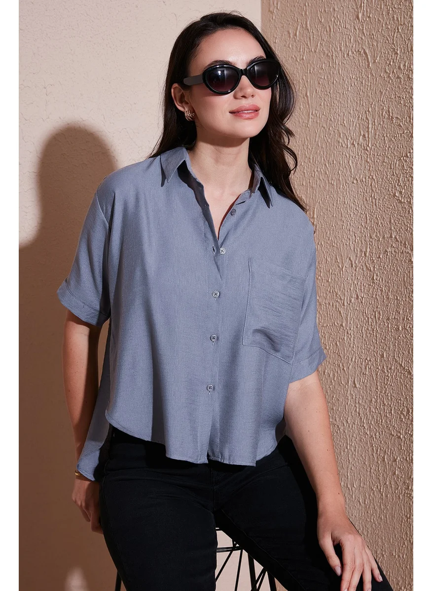 Lela Regular Fit Chest Pocket Short Sleeve Shirt Women's Shirt 6779324