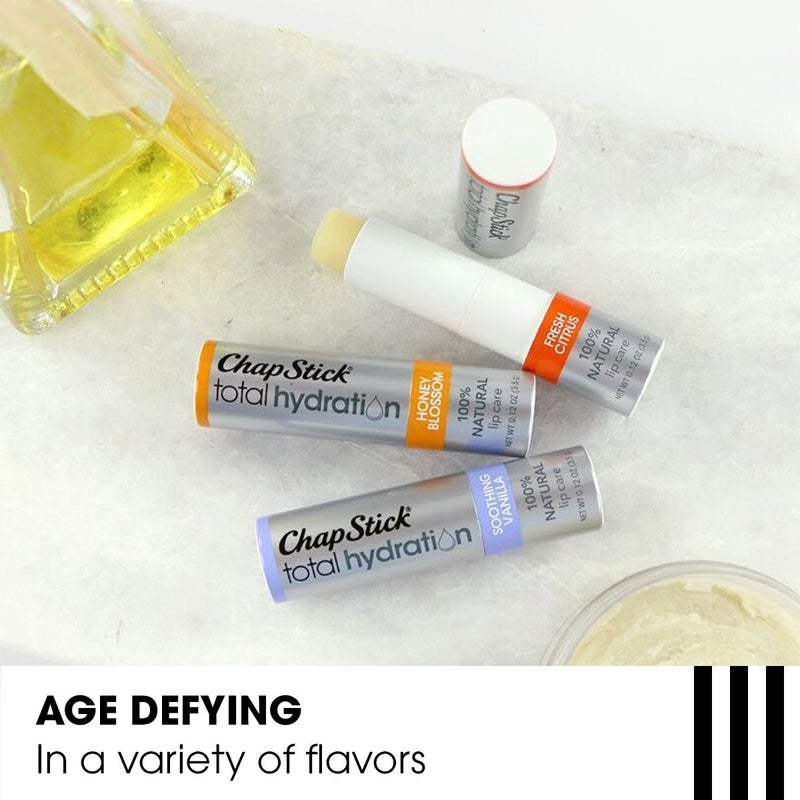 ChapStick Total Hydration (Fresh Citrus Flavor, 0.12 Ounce) Flavored Lip Balm Tube, Natural Age Defying Lip Care, Clinically Proven - Image 4