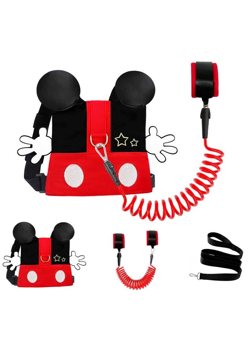 FRUITFUL PARTY Mickey Mouse Toddler Leash, Child Harnesses and Leashes Toddler Leash Wrist Keychain and Cartoon Sticker for Different Needs - Image 1