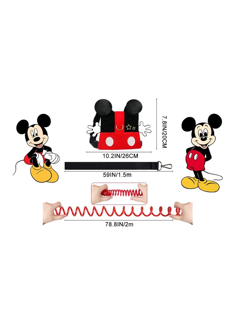 FRUITFUL PARTY Mickey Mouse Toddler Leash, Child Harnesses and Leashes Toddler Leash Wrist Keychain and Cartoon Sticker for Different Needs - Image 2