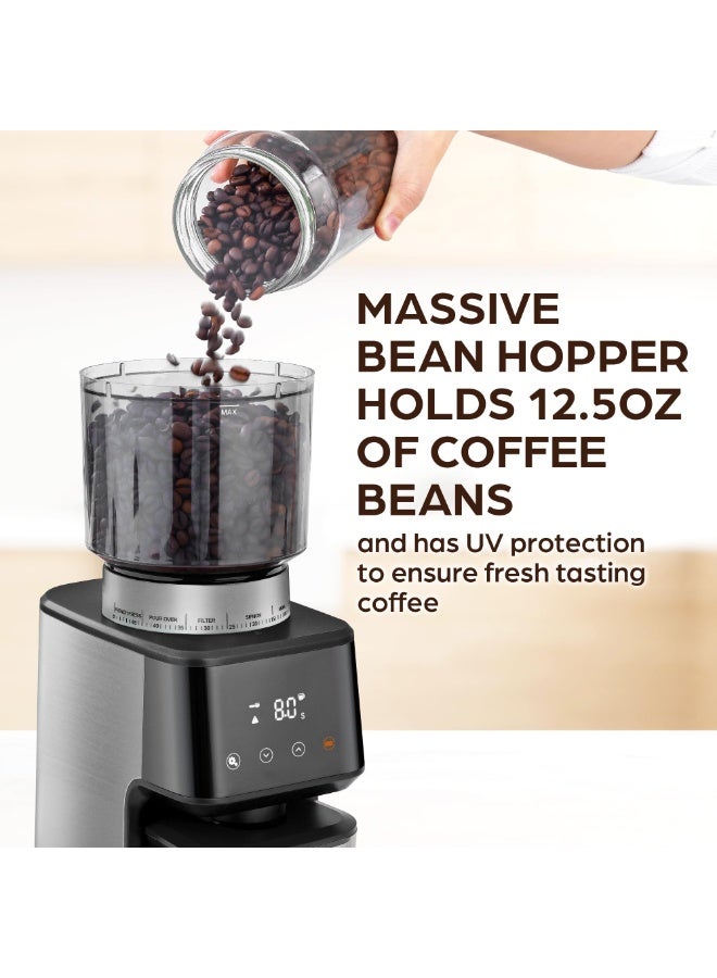 ibsun Conical Burr Espresso Coffee Grinder with Precision Timer 2.0 with 51 Precise Settings for Home Use, Anti-Static, Stainless Steel V60 - Image 3