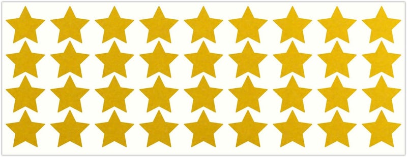LiteMark Reflective Yellow 1 Inch Stars Sticker Decals for Helmets, Bicycles, Strollers, Wheelchairs and More - Pack of 36 - Image 1