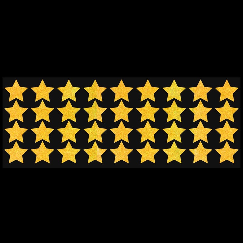 LiteMark Reflective Yellow 1 Inch Stars Sticker Decals for Helmets, Bicycles, Strollers, Wheelchairs and More - Pack of 36 - Image 2