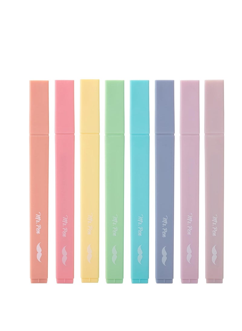 Mr. Pen- Aesthetic Cute Pastel Highlighters Set, 8 pcs, Chisel Tip, Candy Colors, Assorted Colors