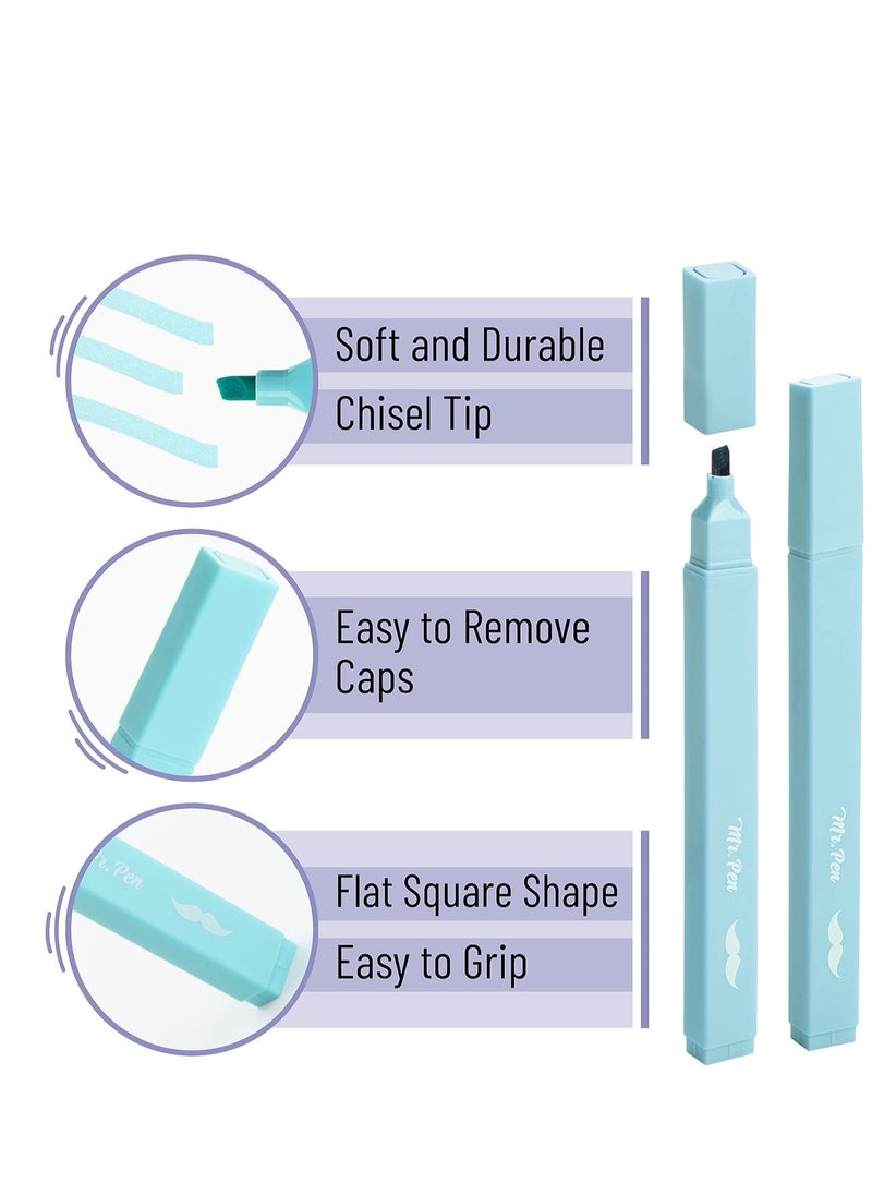 Mr. Pen- Aesthetic Cute Pastel Highlighters Set, 8 pcs, Chisel Tip, Candy Colors, Assorted Colors
