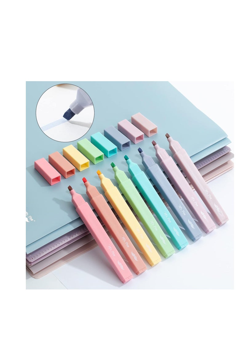 Mr. Pen- Aesthetic Cute Pastel Highlighters Set, 8 pcs, Chisel Tip, Candy Colors, Assorted Colors