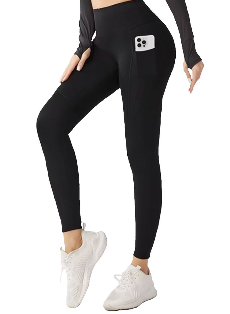 SOLOBUY Fitness Leggings High Waist Pockets Breathable 1 Piece - Image 1