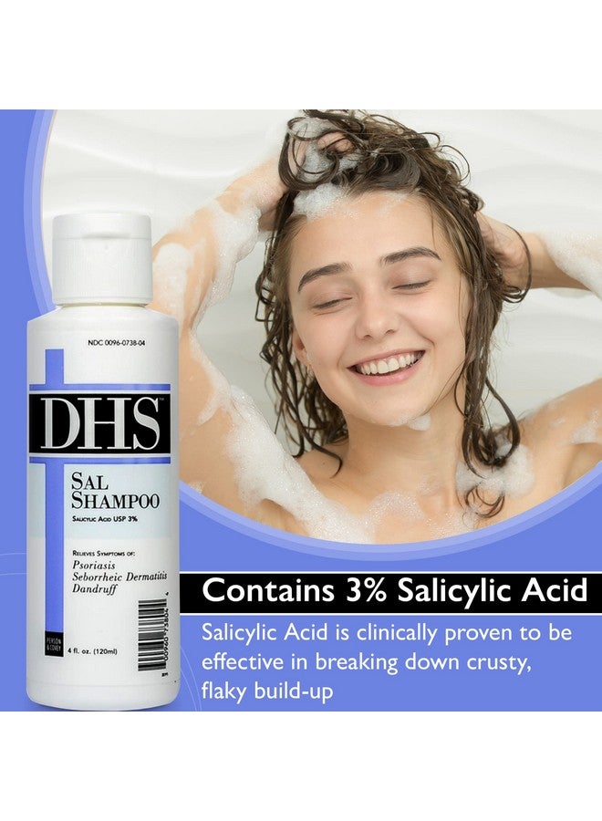 دي إتش أس شامبو DHS SAL - شامبو فائق القوة لعلاج الصدفية والأكزيما والقشرة/ شامبو طبي مضاد للقشرة يقلل من الزيوت ويعالج حكة فروة الرأس بحمض الساليسيليك/ خالٍ من PBA وخالٍ من العطور/ 4 أونصة - Image 2