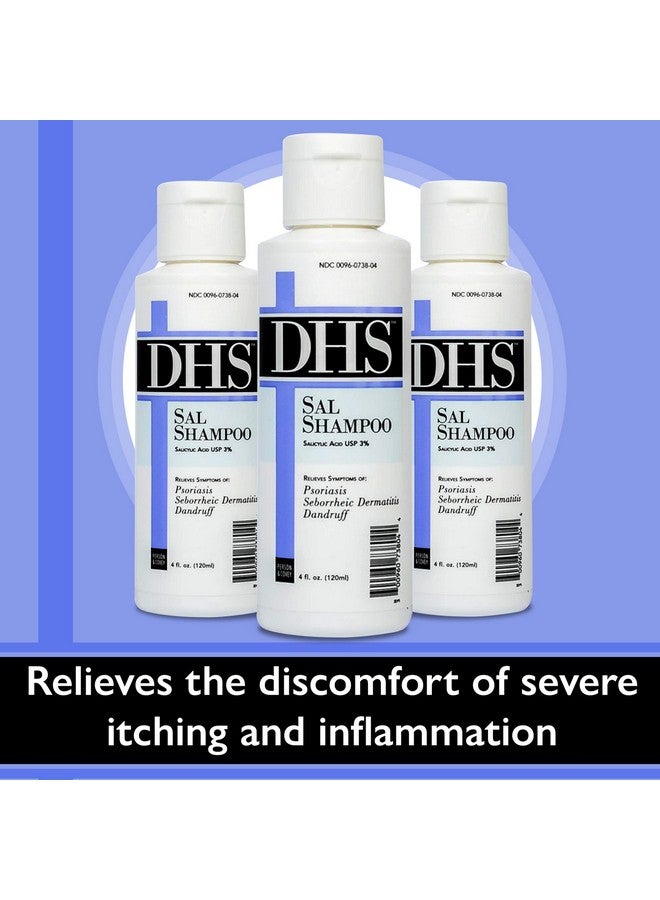 دي إتش أس شامبو DHS SAL - شامبو فائق القوة لعلاج الصدفية والأكزيما والقشرة/ شامبو طبي مضاد للقشرة يقلل من الزيوت ويعالج حكة فروة الرأس بحمض الساليسيليك/ خالٍ من PBA وخالٍ من العطور/ 4 أونصة - Image 3