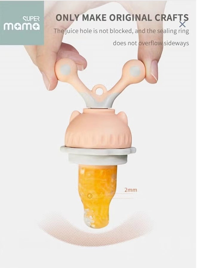 SUPERMAMA Food Fruit Feeder Pacifier With 2 Replacement Silicone Pouches Teething Toy  - Image 3