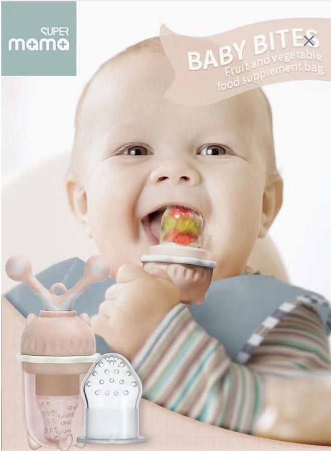 SUPERMAMA Food Fruit Feeder Pacifier With 2 Replacement Silicone Pouches Teething Toy  - Image 5