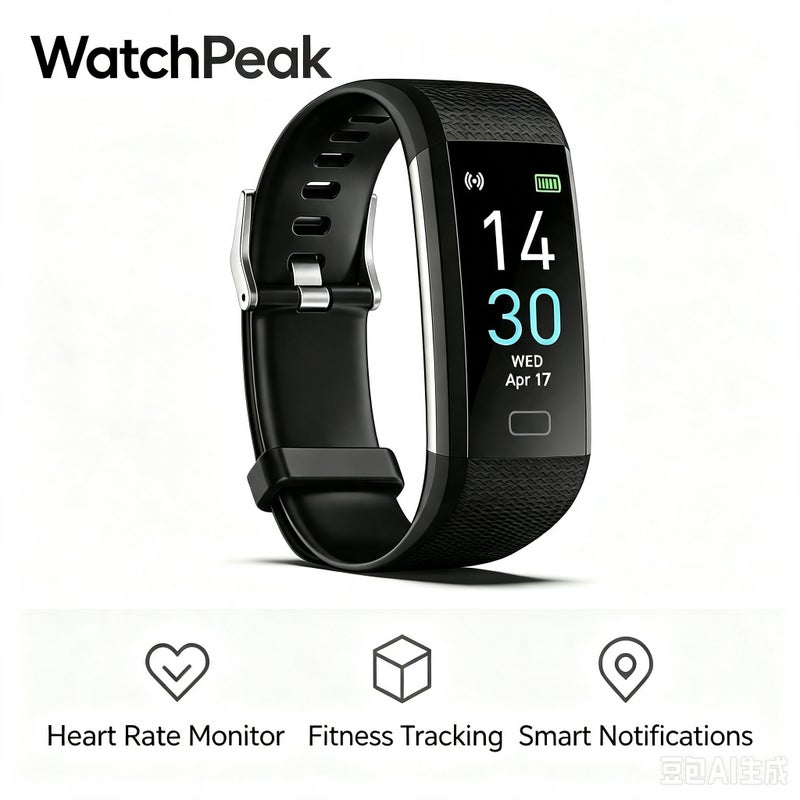 WatchPeak S5 Fitness Tracker Band Health and Fitness Wearable - 24/7 Activity Tracker Sleep Tracking, with Free Membership app Support, 15+ Days Battery Life - Image 1