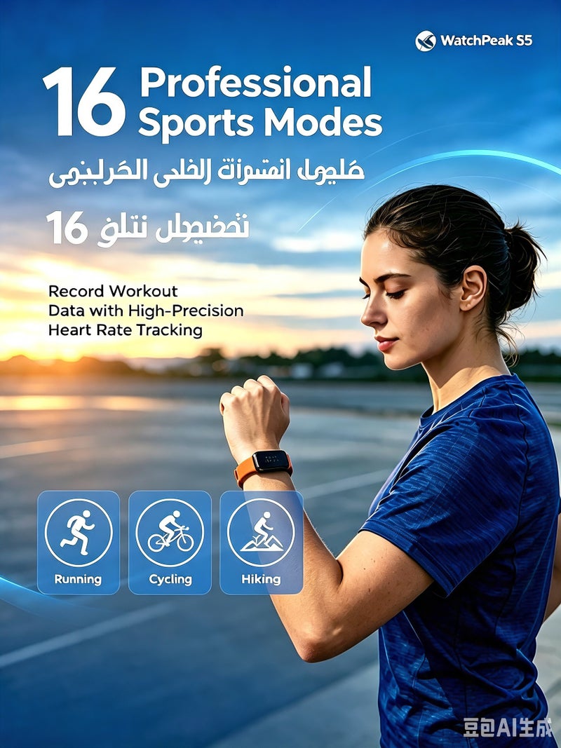 WatchPeak S5 Fitness Tracker Band Health and Fitness Wearable - 24/7 Activity Tracker Sleep Tracking, with Free Membership app Support, 15+ Days Battery Life - Image 4