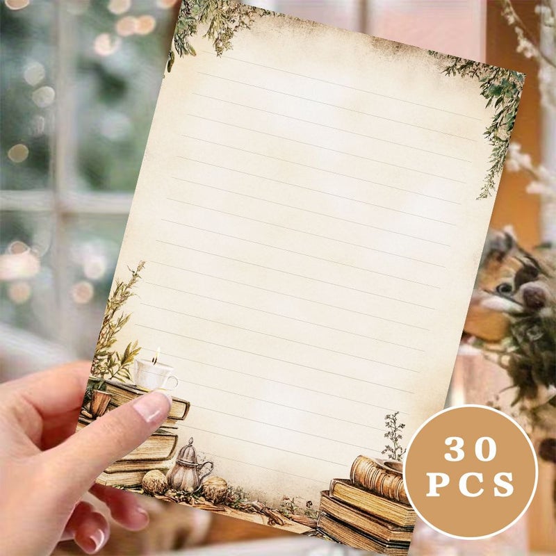 30pcs Vintage Writing Paper Lined Letter Notepads for Journaling Aesthetic Stationery - Image 1