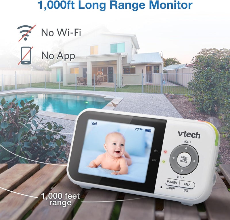 في تك VM819 مراقبة الطفل ، شاشة 2.8 ، رؤية ليلية ، صوت ثنائي الاتجاه ، مستشعر درجة الحرارة والهدايا ، نقل آمن لا واي فاي - Image 3