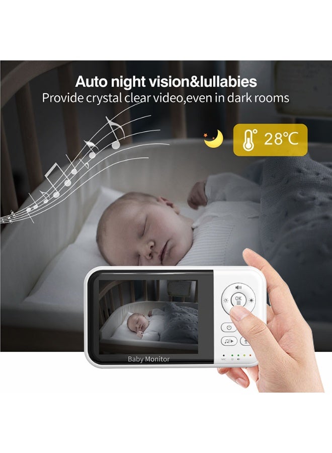 vtech VM819 Baby Monitor, 2.8 Screen, Night Vision, 2-Way Audio, Temperature Sensor and Lullabies, Secure Transmission No WiFi - Image 4