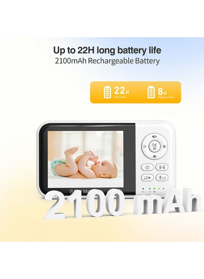 vtech VM819 Baby Monitor, 2.8 Screen, Night Vision, 2-Way Audio, Temperature Sensor and Lullabies, Secure Transmission No WiFi - Image 3