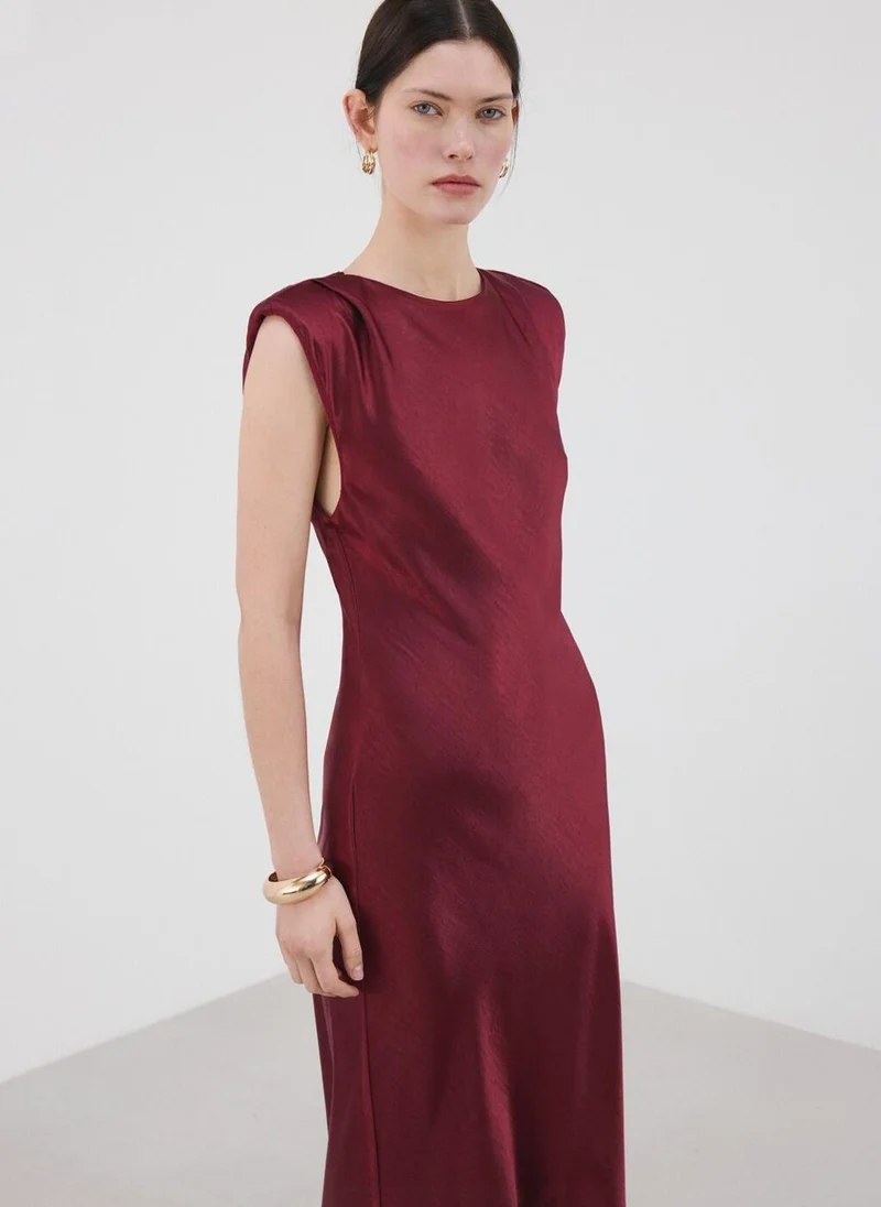 MANGO  Satin dress with shoulder pads for Women | Best Price UAE