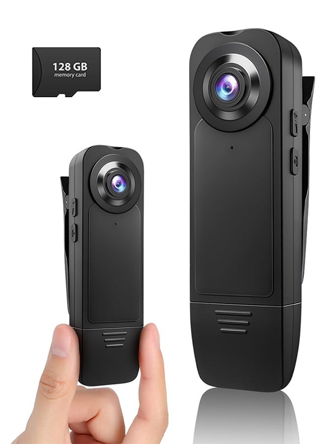Mini Body Camera with Audio & Video Recording, Small POV Cam 1080P with 128G Card , Wearable Personal Portable Cameras Recorder DV, Night Version Camcorder - Image 1