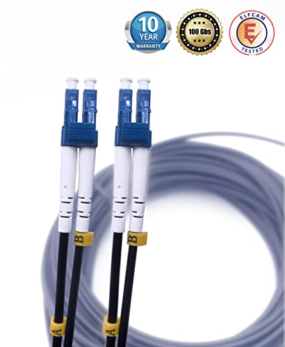 Elfcam® - 150m/492.1ft Outdoor and Indoor Shielded Armored Fiber Optic Cable LC/UPC to LC/UPC OS2 Singlemode Duplex 9/125μm LSZH, Black 150 Meters - Image 4