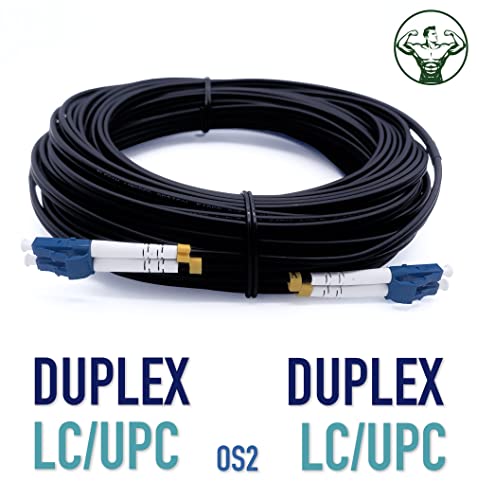 Elfcam® - 150m/492.1ft Outdoor and Indoor Shielded Armored Fiber Optic Cable LC/UPC to LC/UPC OS2 Singlemode Duplex 9/125μm LSZH, Black 150 Meters - Image 3