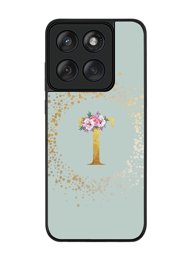 Stylizedd For Motorola MOTO Edge 60 Fusion/ Edge 60 Case,Slim fit Camera Protection, Shockproof Thin Phone cover  - Custom Monogram Floral - T  (Light Grey ) - Image 1