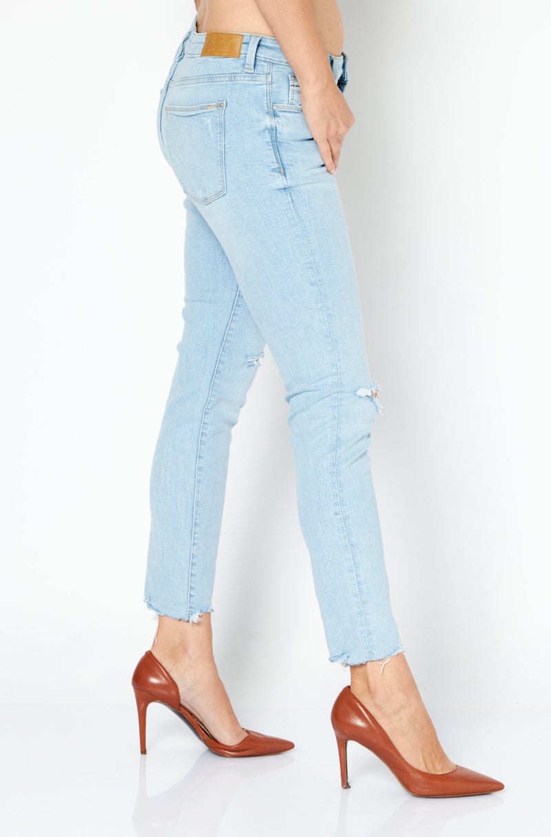 EDC Women Skinny Fit Rip Wash Stretchable Denim Jeans, Blue - Image 2