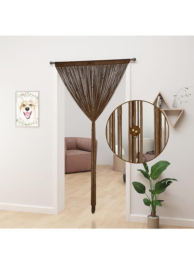 erorex Beaded Curtain Beaded Curtains For Doorways Crystals Suitable For Interior Hanging Decoration And Partitions Closet Curtains 39 Inch X79 Inch Coffee - Image 2