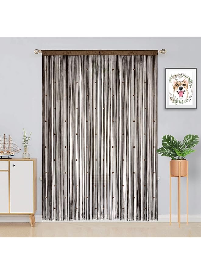 erorex Beaded Curtain Beaded Curtains For Doorways Crystals Suitable For Interior Hanging Decoration And Partitions Closet Curtains 39 Inch X79 Inch Coffee - Image 3