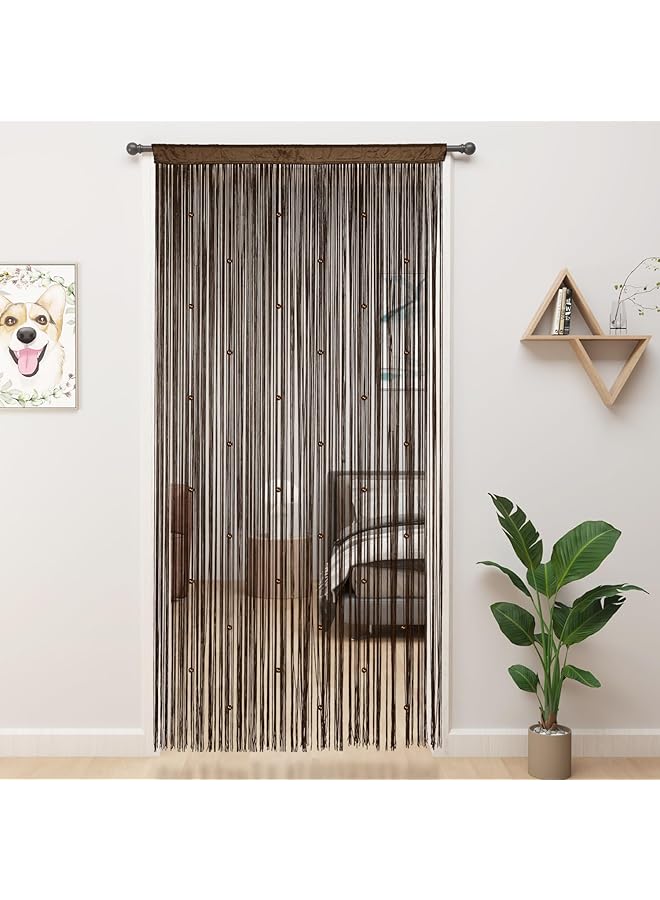 erorex Beaded Curtain Beaded Curtains For Doorways Crystals Suitable For Interior Hanging Decoration And Partitions Closet Curtains 39 Inch X79 Inch Coffee - Image 1