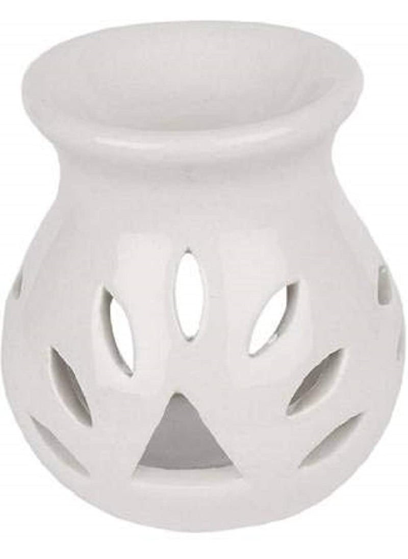 RTWARE RTWARE Ceramic Clay Candle Operated Aroma Burner Oil Diffuser for Home Fragrance WhiteSet of 4  - Image 3