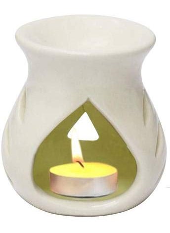 RTWARE RTWARE Ceramic Clay Candle Operated Aroma Burner Oil Diffuser for Home Fragrance WhiteSet of 4  - Image 2