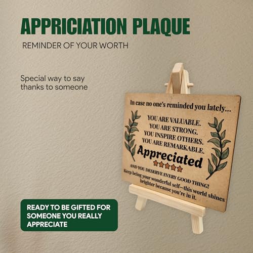 tinydabba Wooden Inspirational Desk Plaque with Easel – Appreciation Gift YOU ARE VALUABLE (4×5 Inches) – Motivational Tabletop Decor for Anyone Feeling Loved and Encouraged | Appreciated - Image 2