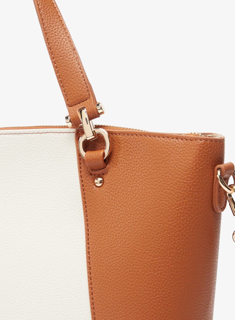 Flora Bella Colourblock Tote Bag with Double Handle and Zip Closure - Image 4