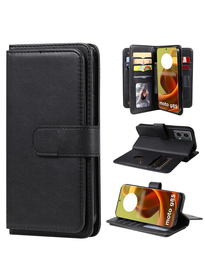 S-TOP Case For Motorola Moto G85 Multi-Function Wallet 10 Card Slots Leather Phone Case - Image 1
