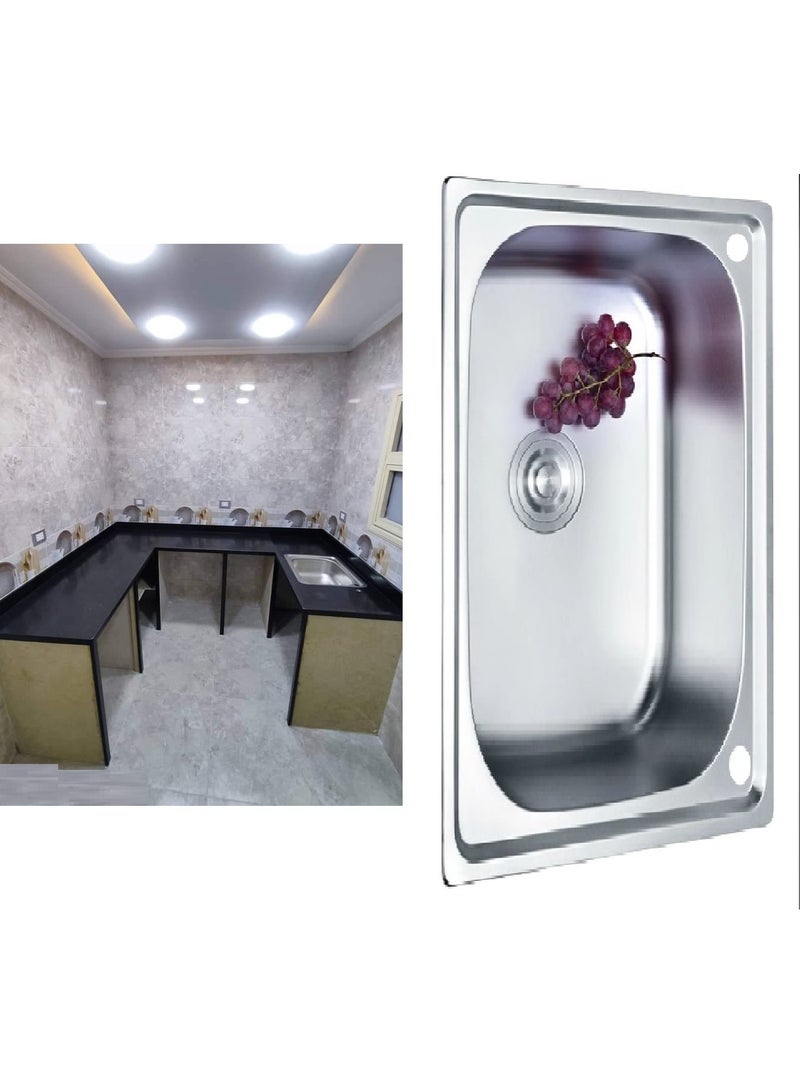 Shams Kitchen sink, 62 cm x 45 cm, 1 mm thick, with drain, kitchen mixer, and automatic cup washer - Image 2