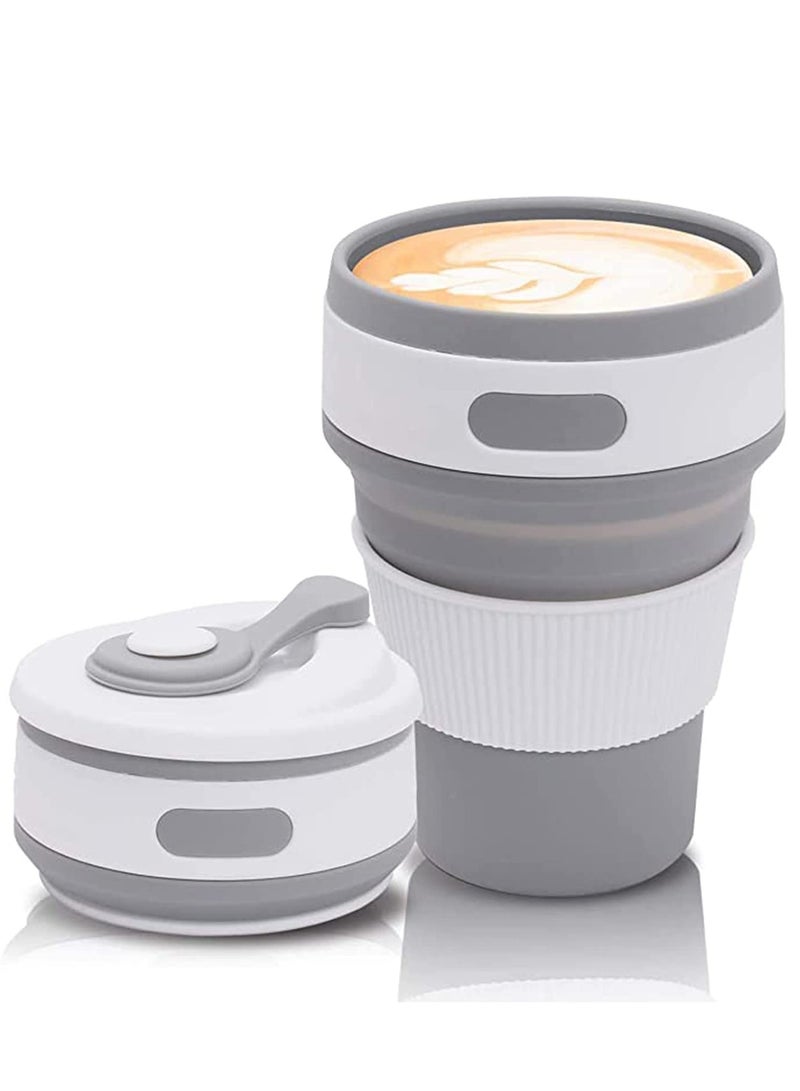 SYOSI Coffee Cup, Silicone Collapsible Cup, Eco-Friendly Travel Cup, Food Grade Silicone Cup, Portable Cup, Reusable Cups, Leak Proof Folding Cup for Outdoor Camping Hiking  - Image 1