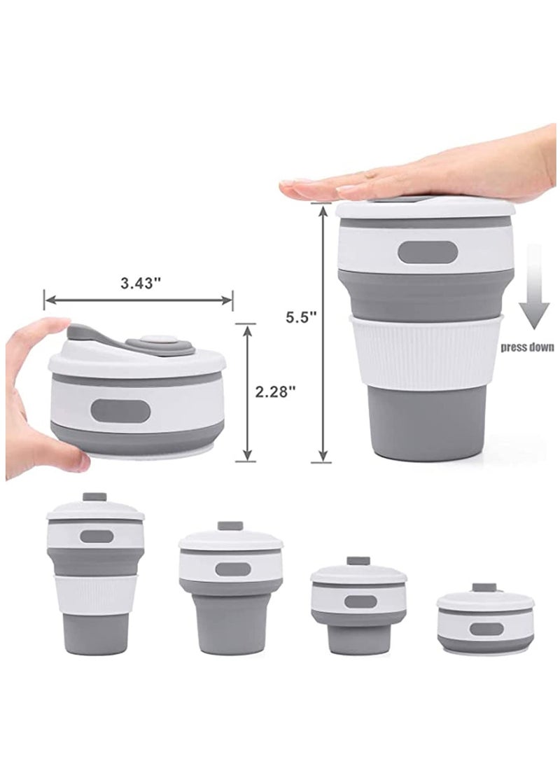 SYOSI Coffee Cup, Silicone Collapsible Cup, Eco-Friendly Travel Cup, Food Grade Silicone Cup, Portable Cup, Reusable Cups, Leak Proof Folding Cup for Outdoor Camping Hiking  - Image 3
